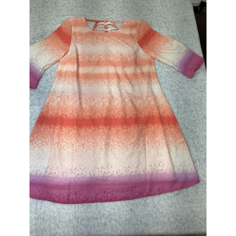 Lux II Women Orange Purple Ombre Cage Back‎ Shift Dress Size 6 503477D02M NWOT